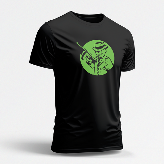 Tommy Gun Boy (Black Short Sleeve Shirt)