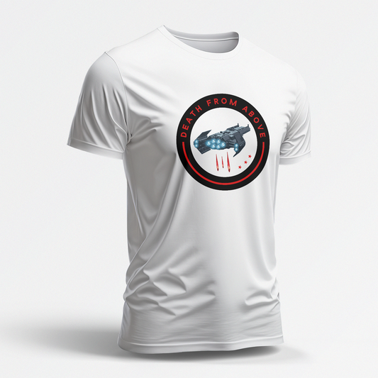 Death From Above Black Ring (White Short Sleeve Shirt)