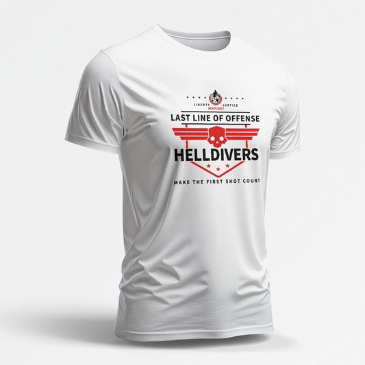 Last Line Of Offense (White Short Sleeve Shirt)