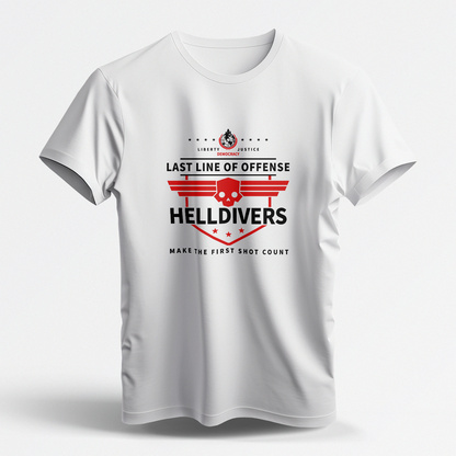 Last Line Of Offense (White Short Sleeve Shirt)