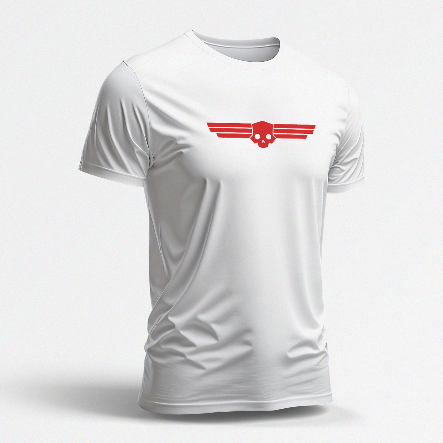 Red Winged Skull (White Short Sleeve Shirt)