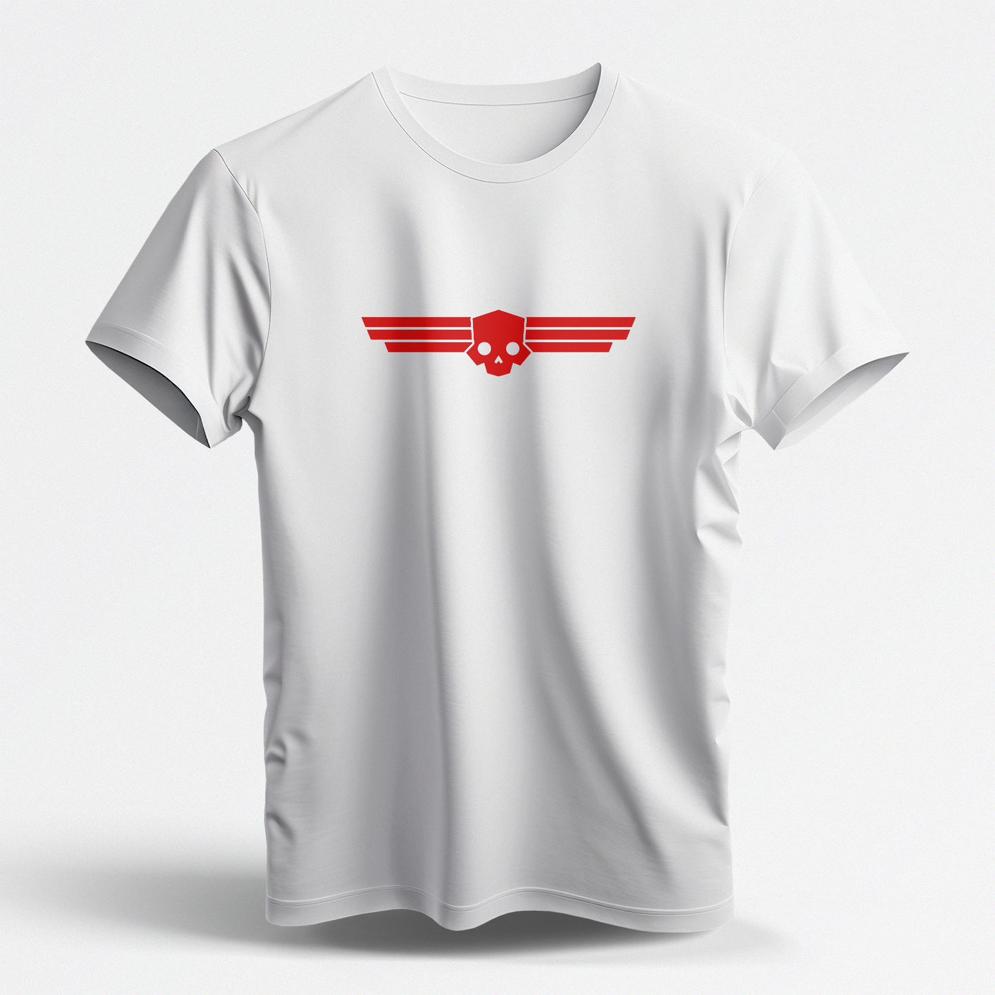 Red Winged Skull (White Short Sleeve Shirt)
