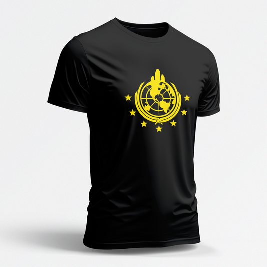 Yellow Super Earth (Black Short Sleeve Shirt)