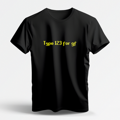Type 123 for gf (Black Short Sleeve Shirt)